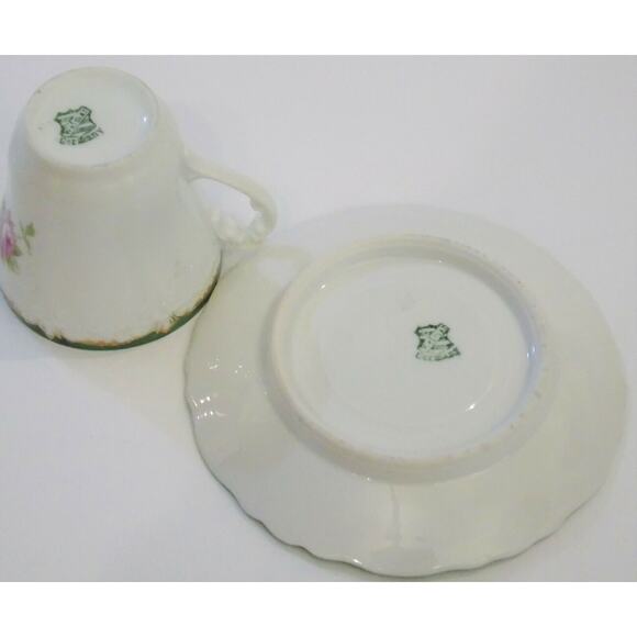 Antique 1848-1933 WEIMAR Germany DEMITASSE Espresso CUP & SAUCER SET Bone China - Picture 4 of 6